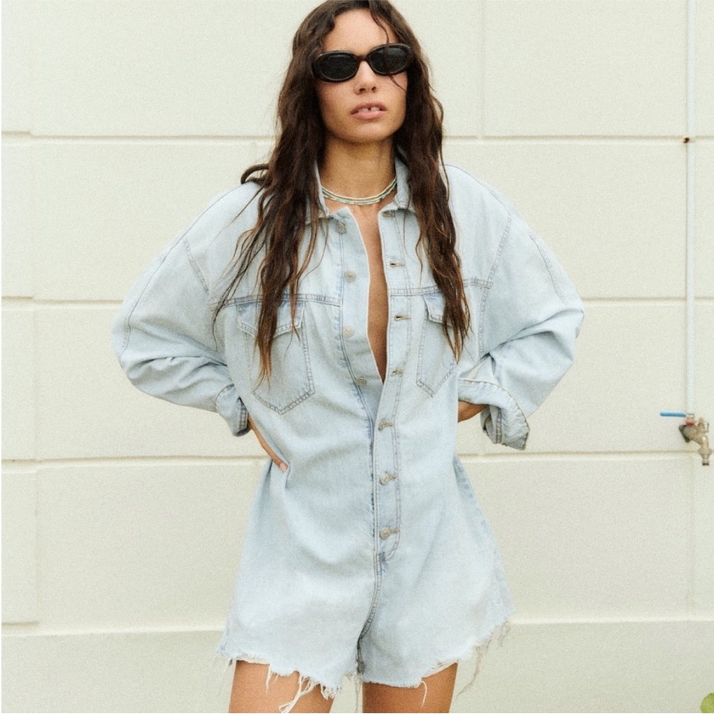 Zara denim romper BLOGGERS FAVORITE!!!